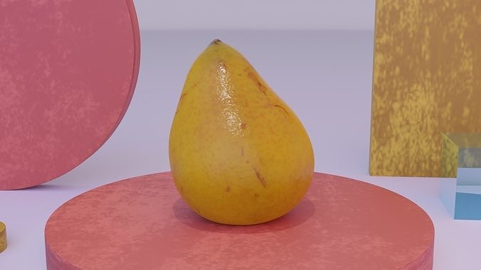 Pear 03 Low-poly 3D model 6