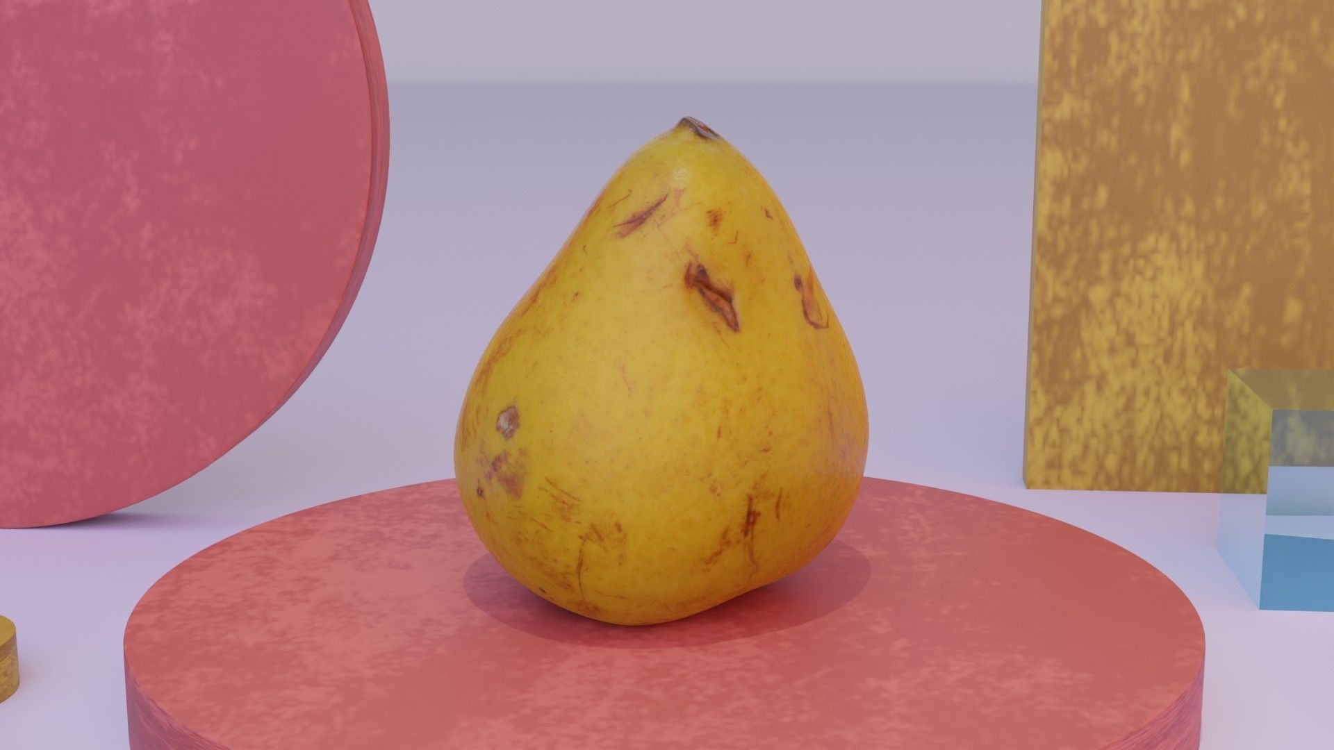 Pear 03 Low-poly 3D model_9