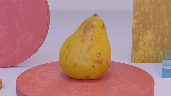 Pear 03 Low-poly 3D model 2