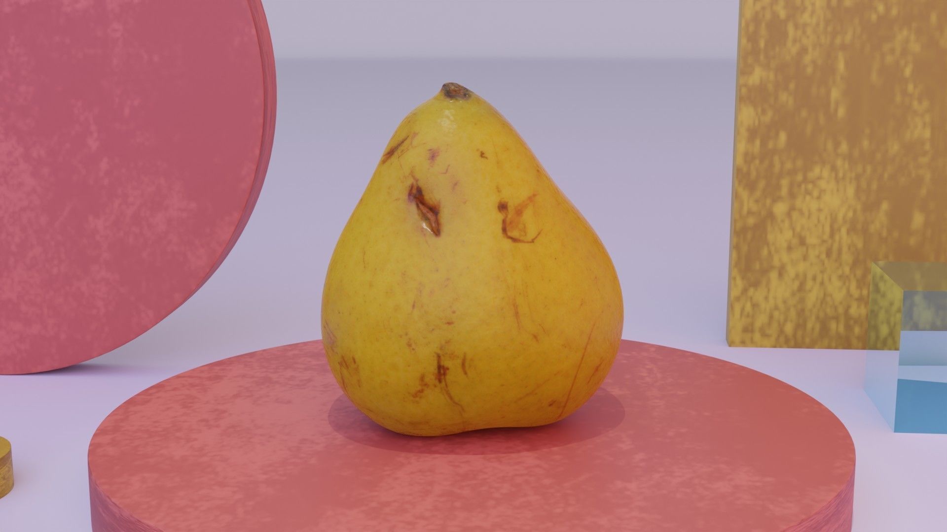 Pear 03 Low-poly 3D model_8