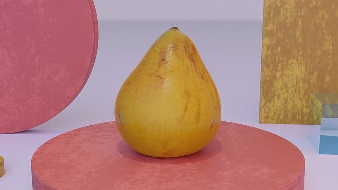 Pear 03 Low-poly 3D model 4