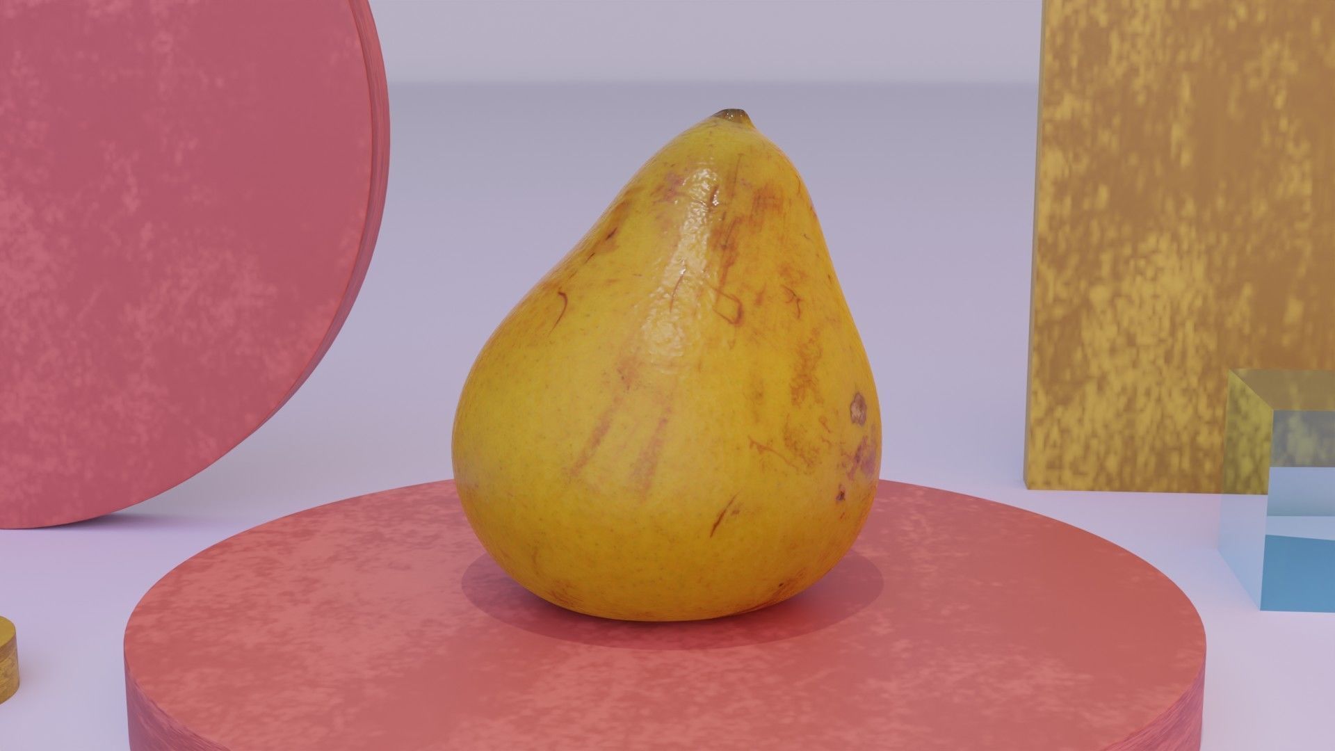 Pear 03 Low-poly 3D model_2