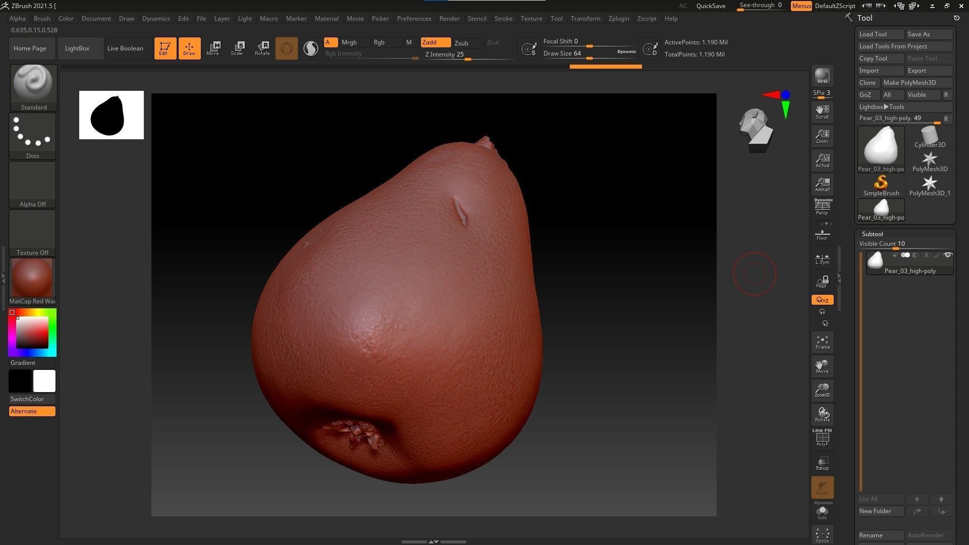 Pear 03 Low-poly 3D model_37
