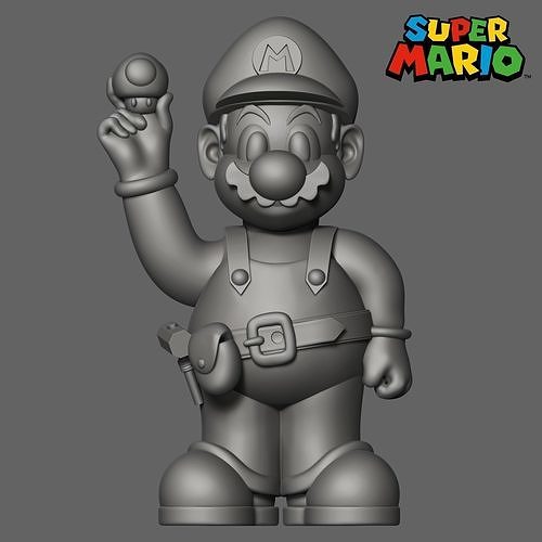 Mario figure of holding ball 3D print model