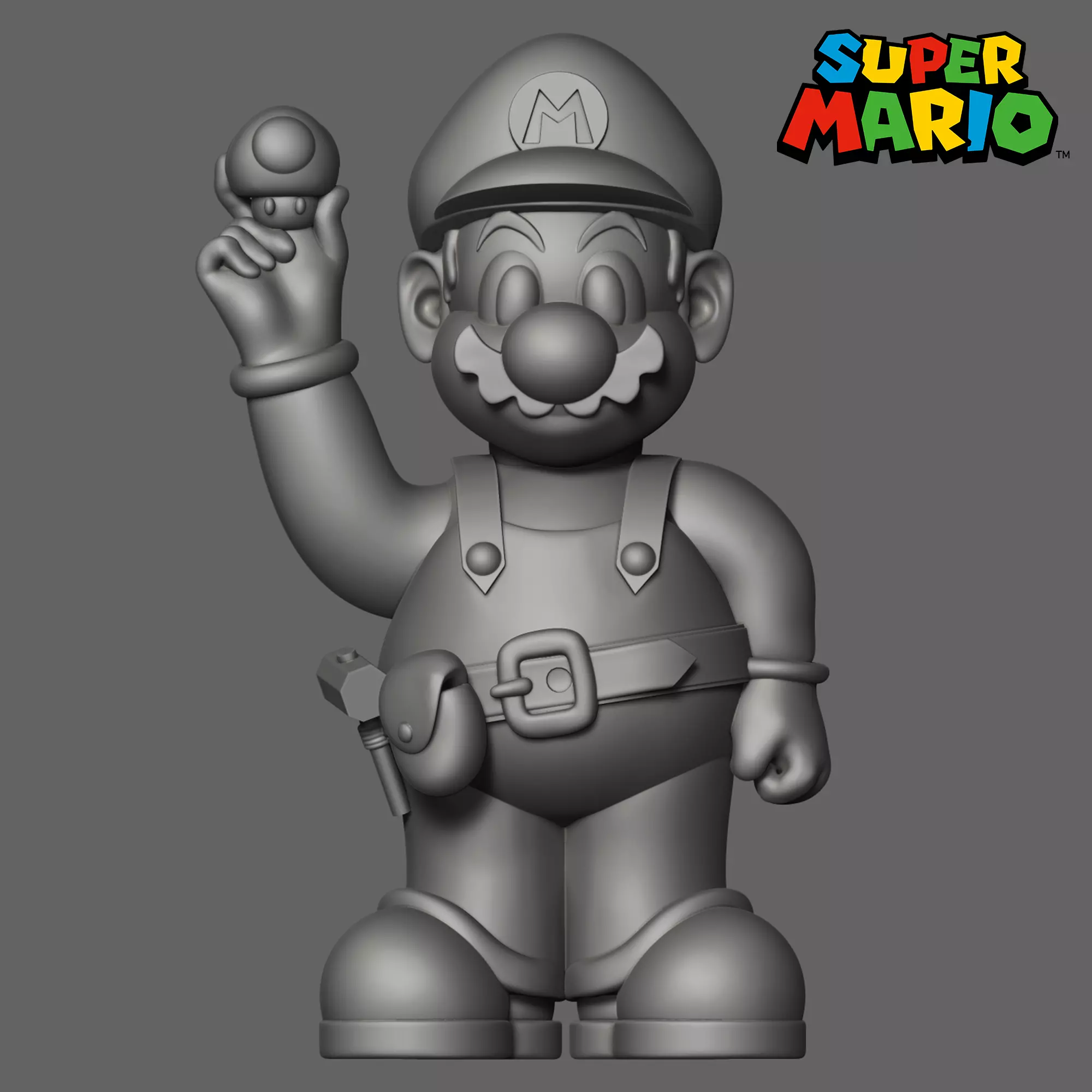 Mario figure of holding ball 3D print model_0