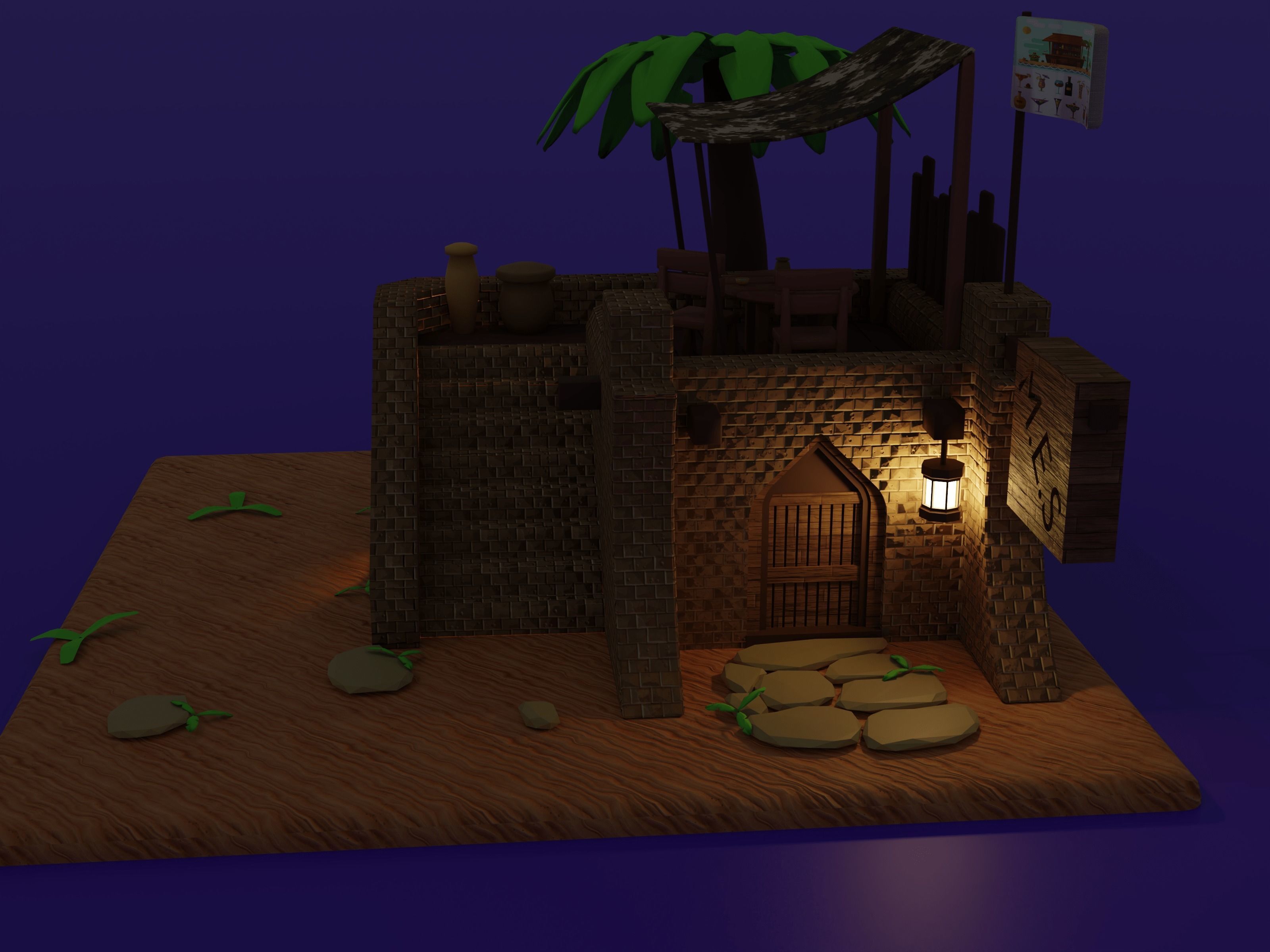 Oasis Concept Free low-poly 3D model_4