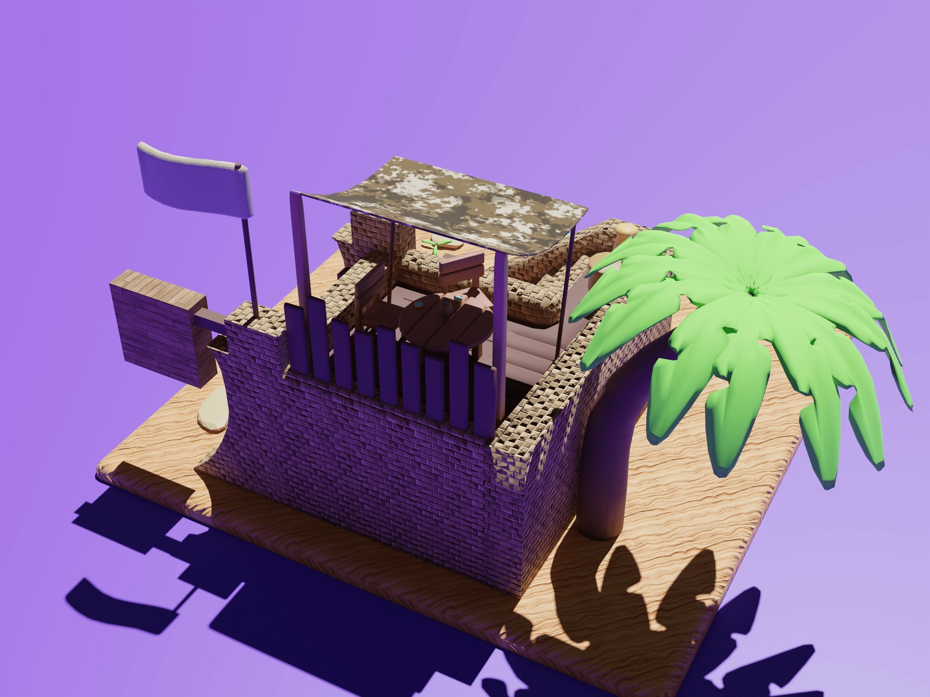 Oasis Concept Free low-poly 3D model_2