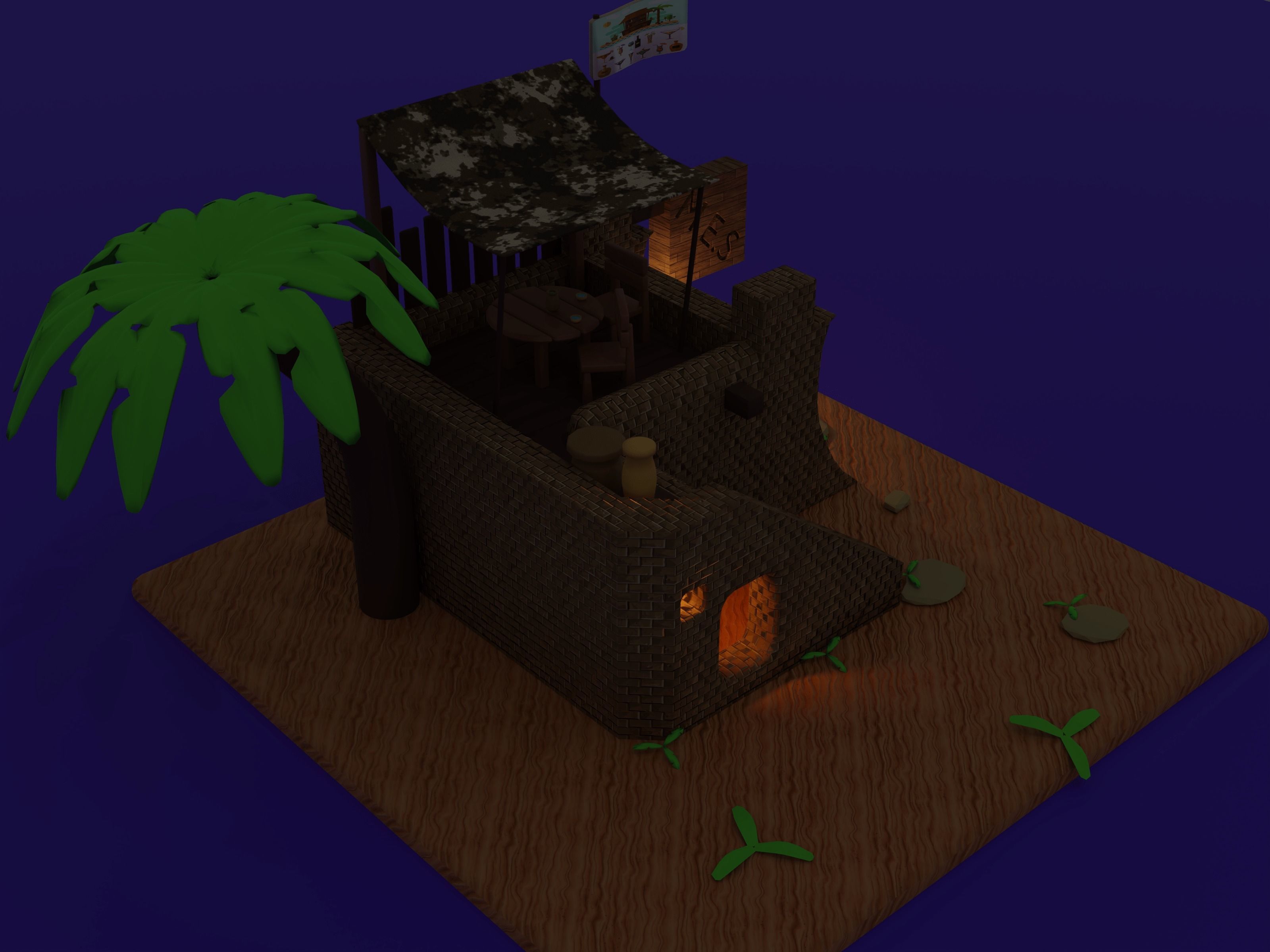 Oasis Concept Free low-poly 3D model_6