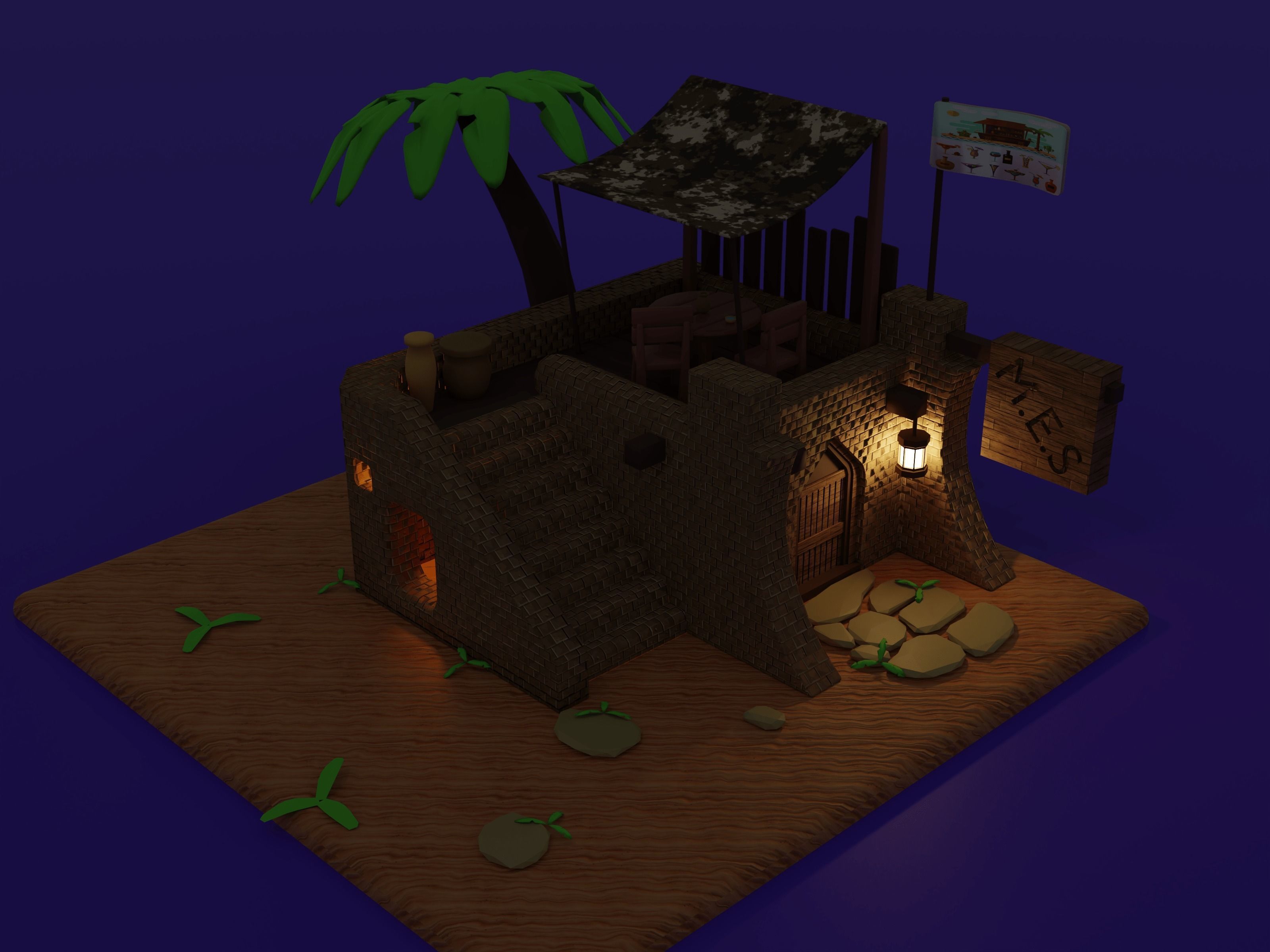 Oasis Concept Free low-poly 3D model_5