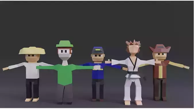  Lowpoly-Hypercasual Game Characters