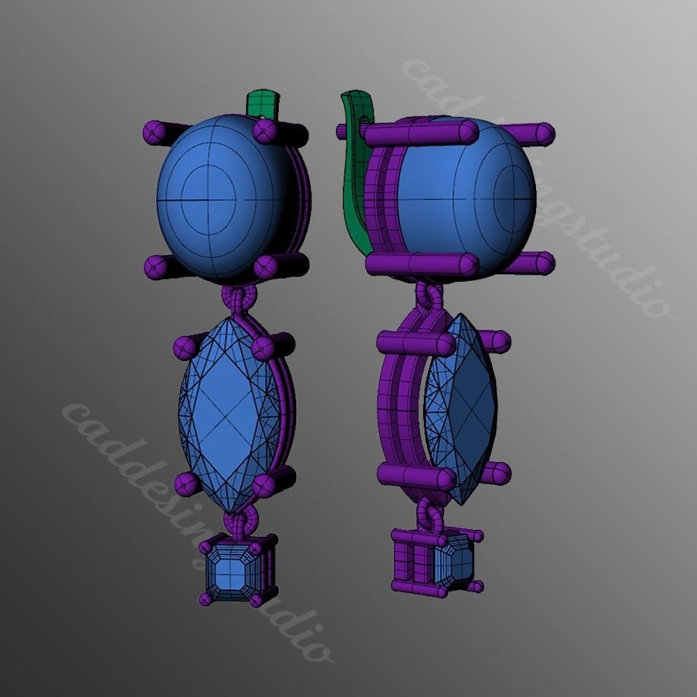 Earrings rk11 3D print model_2