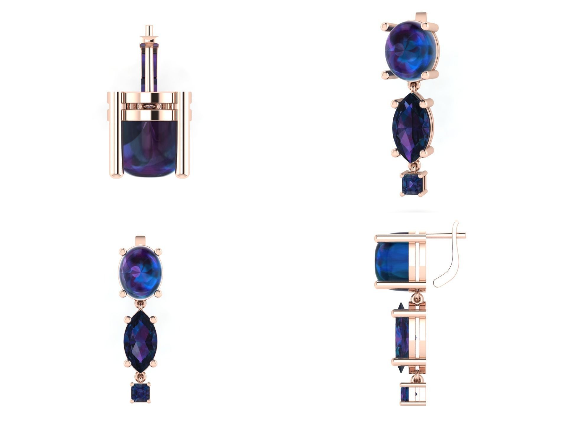 Earrings rk11 3D print model_5