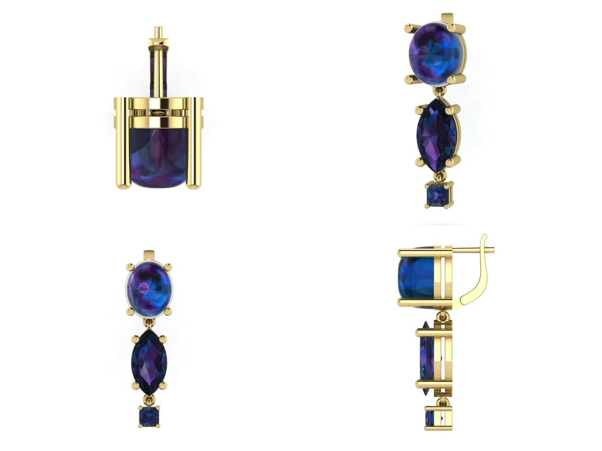 Earrings rk11 3D print model_3