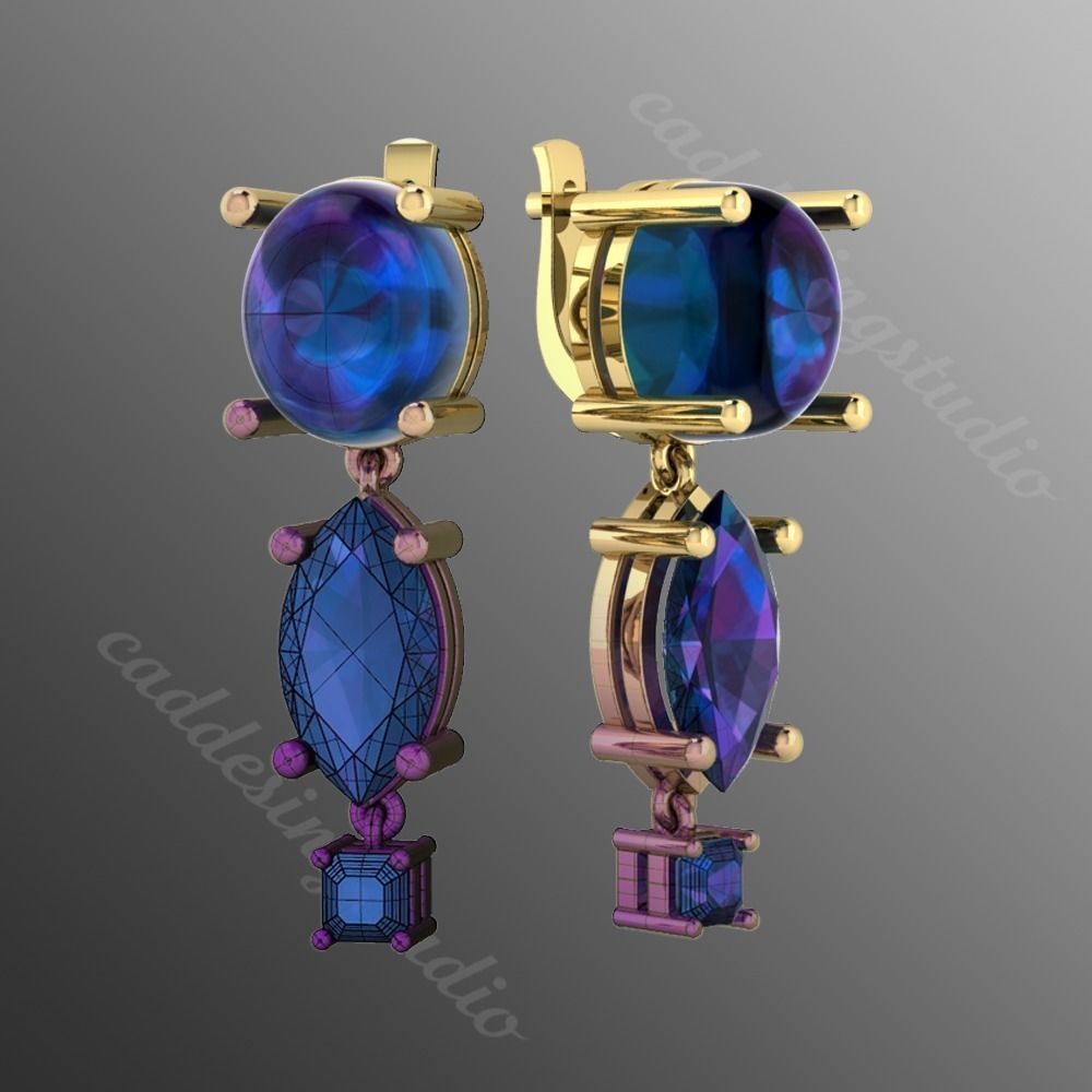 Earrings rk11 3D print model_1