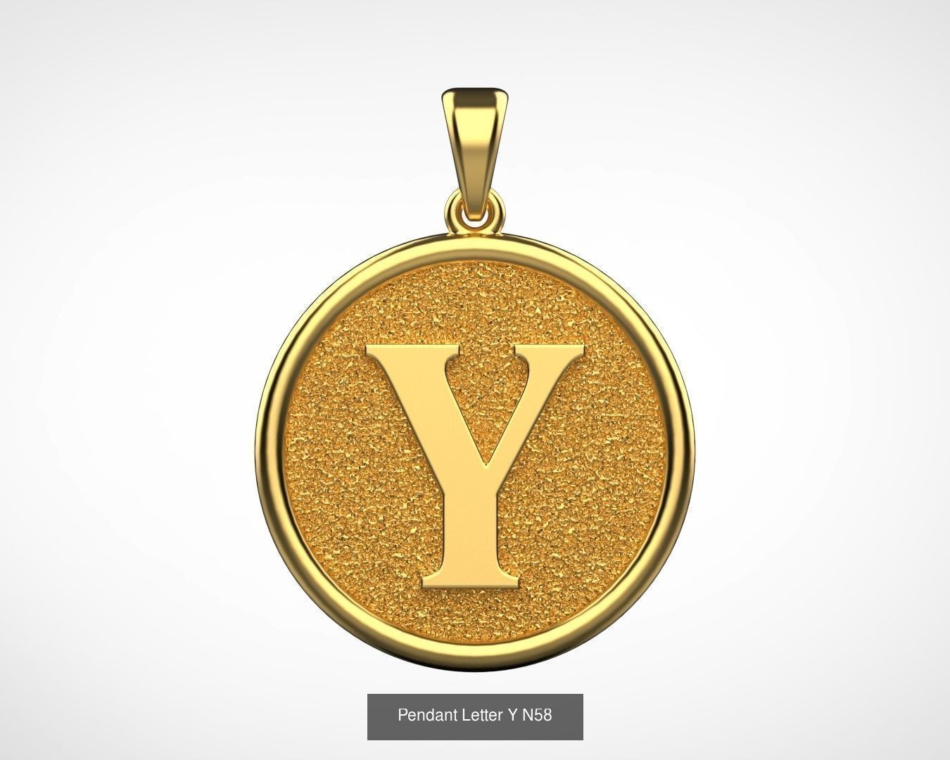 Pendant English Alphabet letters N66 3D Model Collection_25