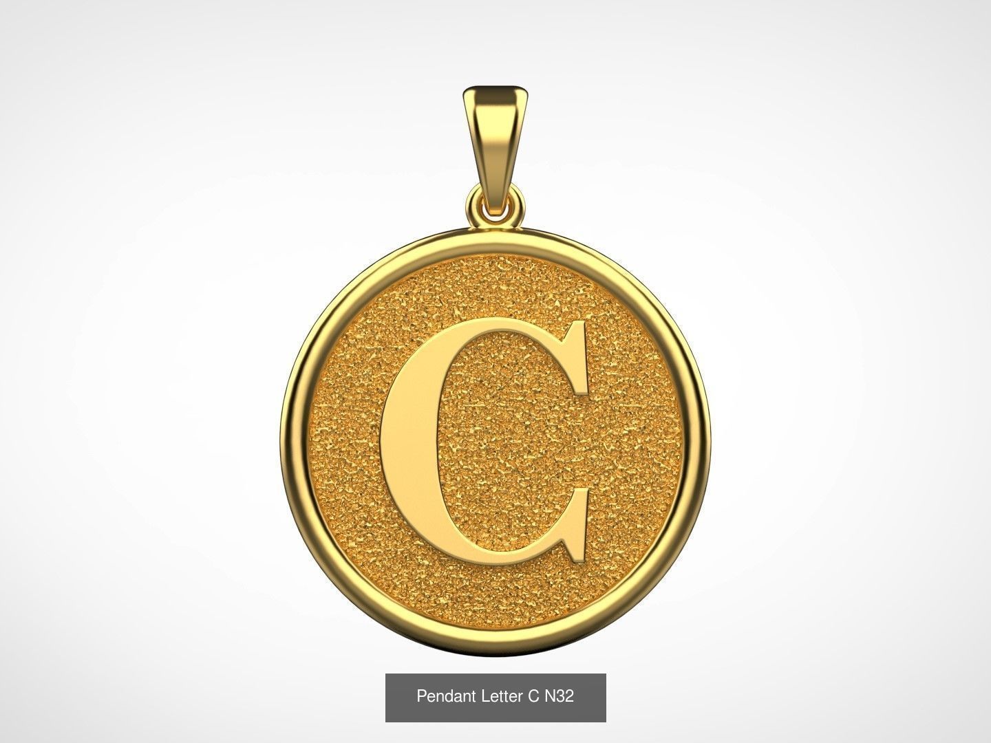 Pendant English Alphabet letters N66 3D Model Collection_3