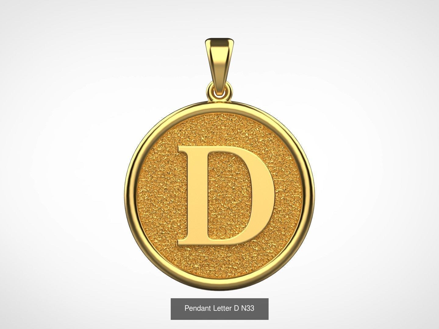Pendant English Alphabet letters N66 3D Model Collection_4