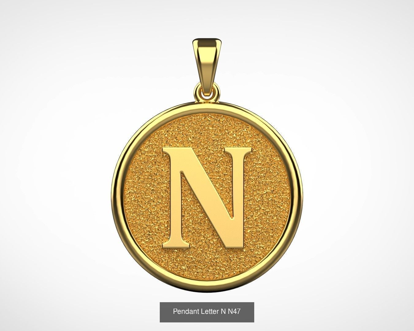 Pendant English Alphabet letters N66 3D Model Collection_14