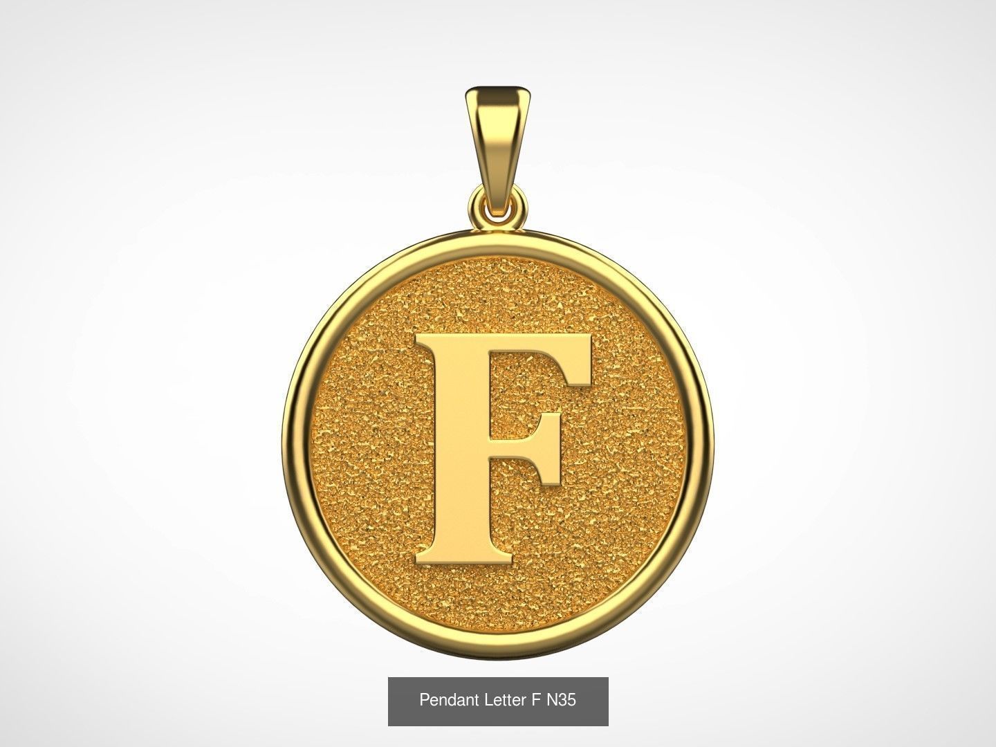 Pendant English Alphabet letters N66 3D Model Collection_6