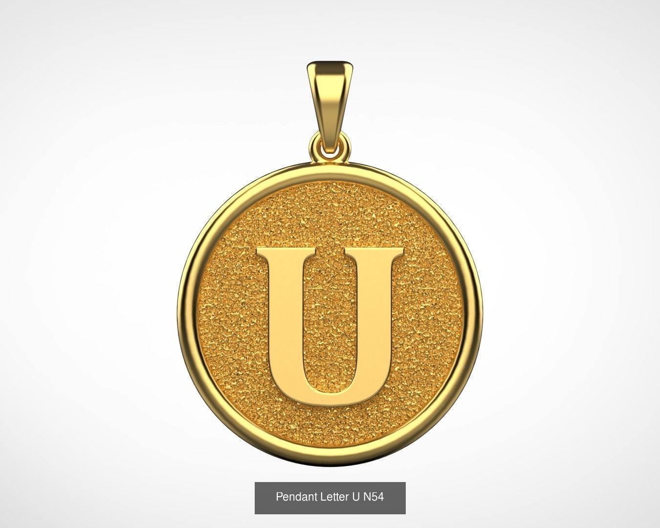 Pendant English Alphabet letters N66 3D Model Collection_21