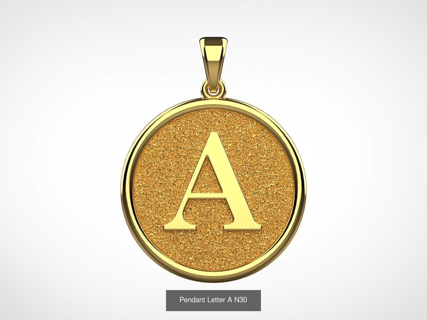 Pendant English Alphabet letters N66 3D Model Collection_1