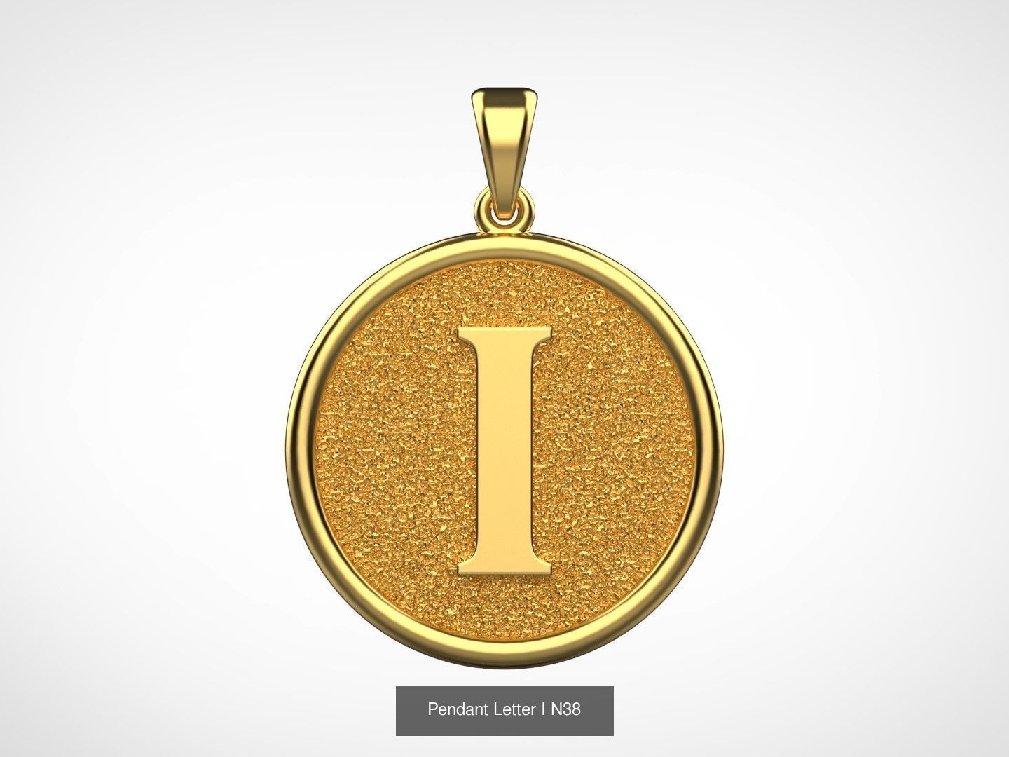 Pendant English Alphabet letters N66 3D Model Collection_9