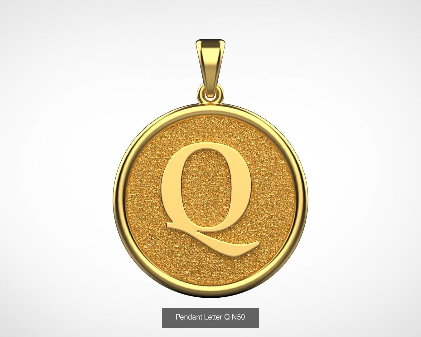 Pendant English Alphabet letters N66 3D Model Collection_17