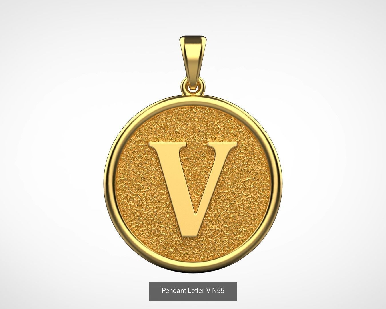 Pendant English Alphabet letters N66 3D Model Collection_22