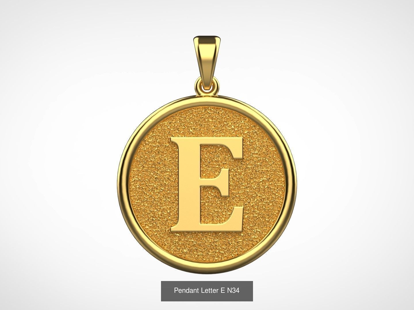 Pendant English Alphabet letters N66 3D Model Collection_5