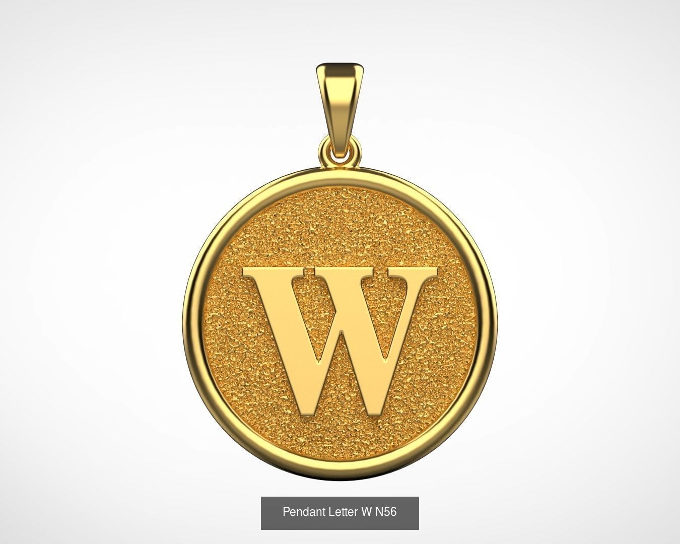 Pendant English Alphabet letters N66 3D Model Collection_23