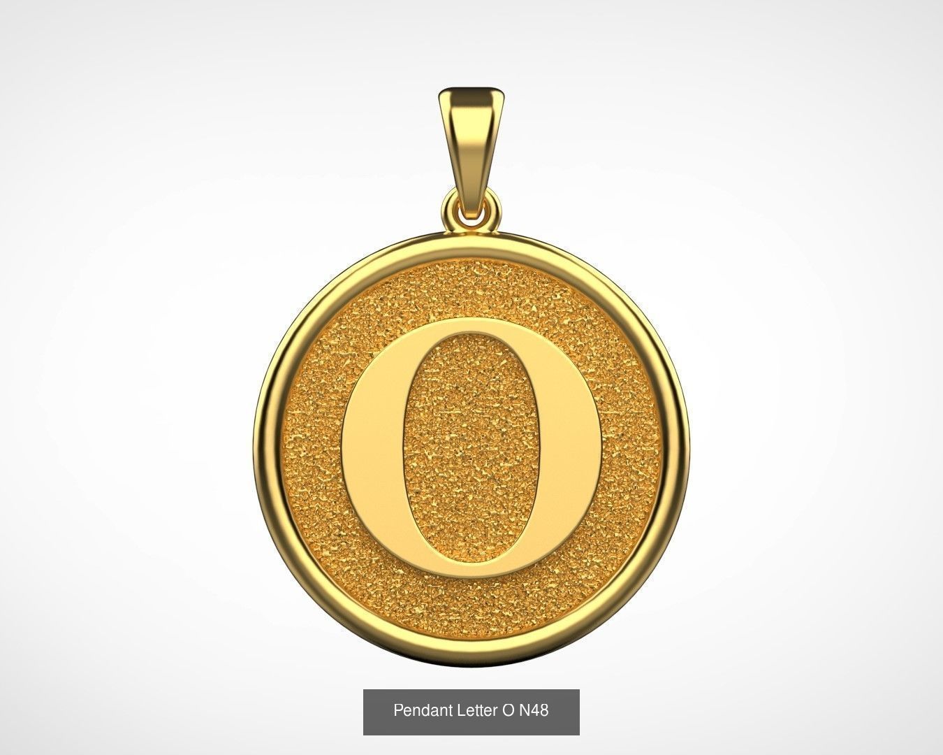 Pendant English Alphabet letters N66 3D Model Collection_15