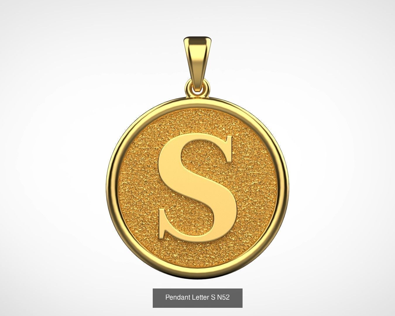 Pendant English Alphabet letters N66 3D Model Collection_19