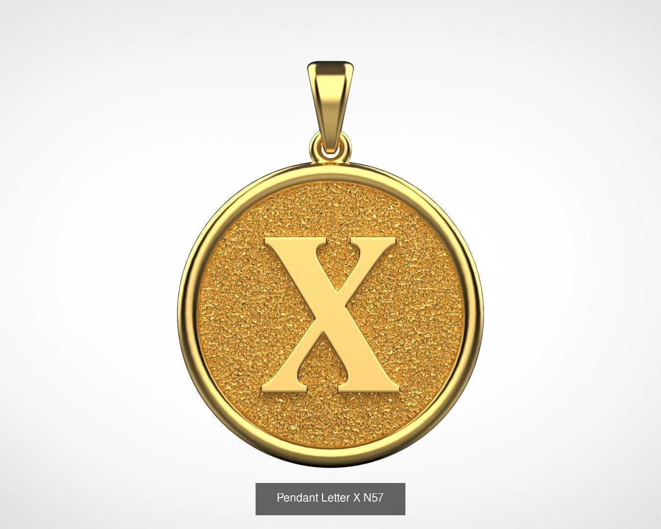 Pendant English Alphabet letters N66 3D Model Collection_24