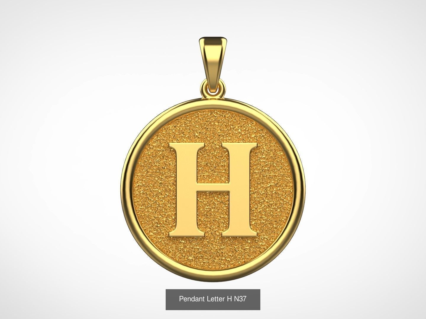 Pendant English Alphabet letters N66 3D Model Collection_8