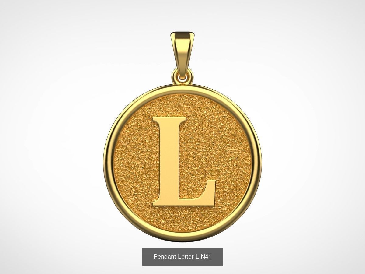 Pendant English Alphabet letters N66 3D Model Collection_12