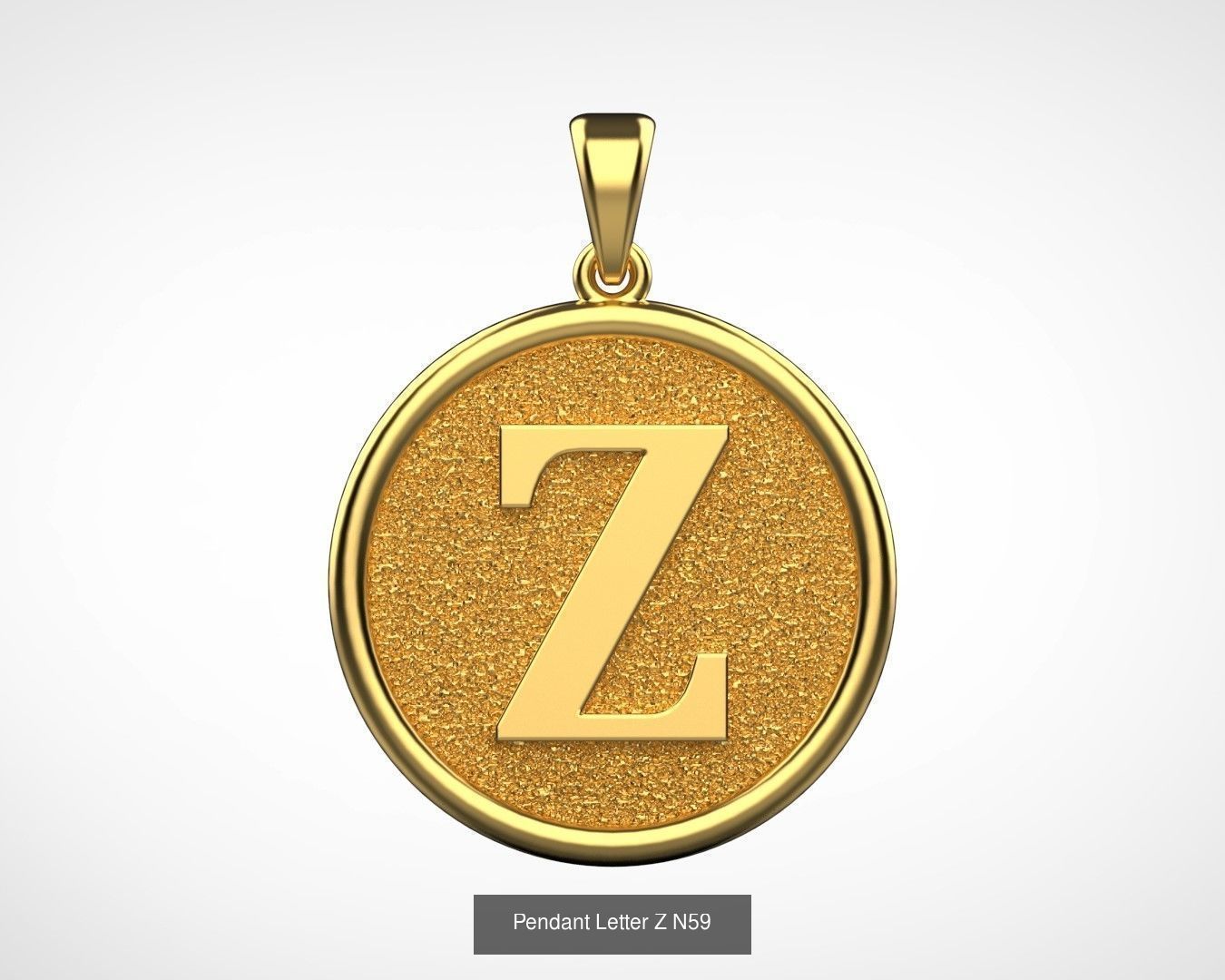 Pendant English Alphabet letters N66 3D Model Collection_26