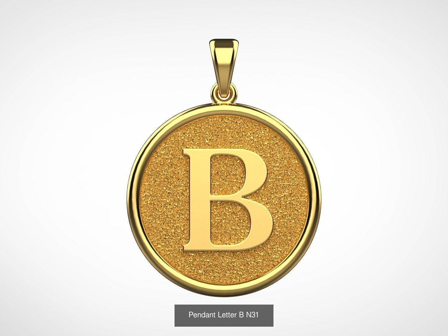 Pendant English Alphabet letters N66 3D Model Collection_2