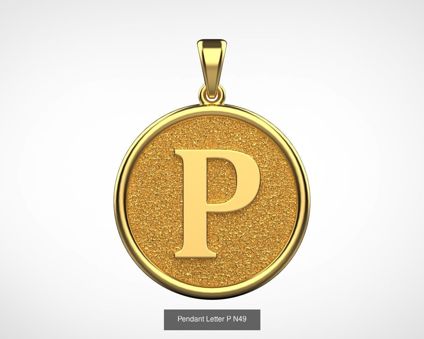 Pendant English Alphabet letters N66 3D Model Collection_16