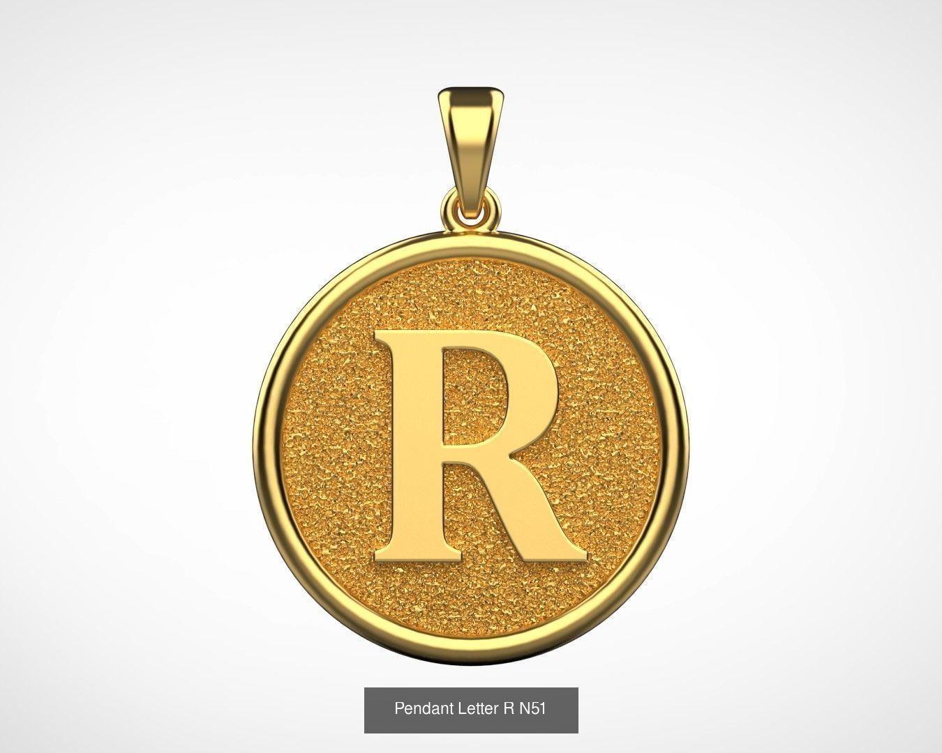 Pendant English Alphabet letters N66 3D Model Collection_18
