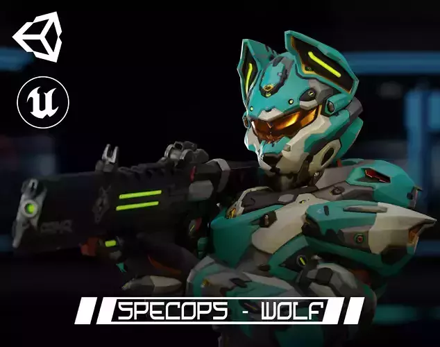 Liv - SpecOps Wolf Low-poly 3D model