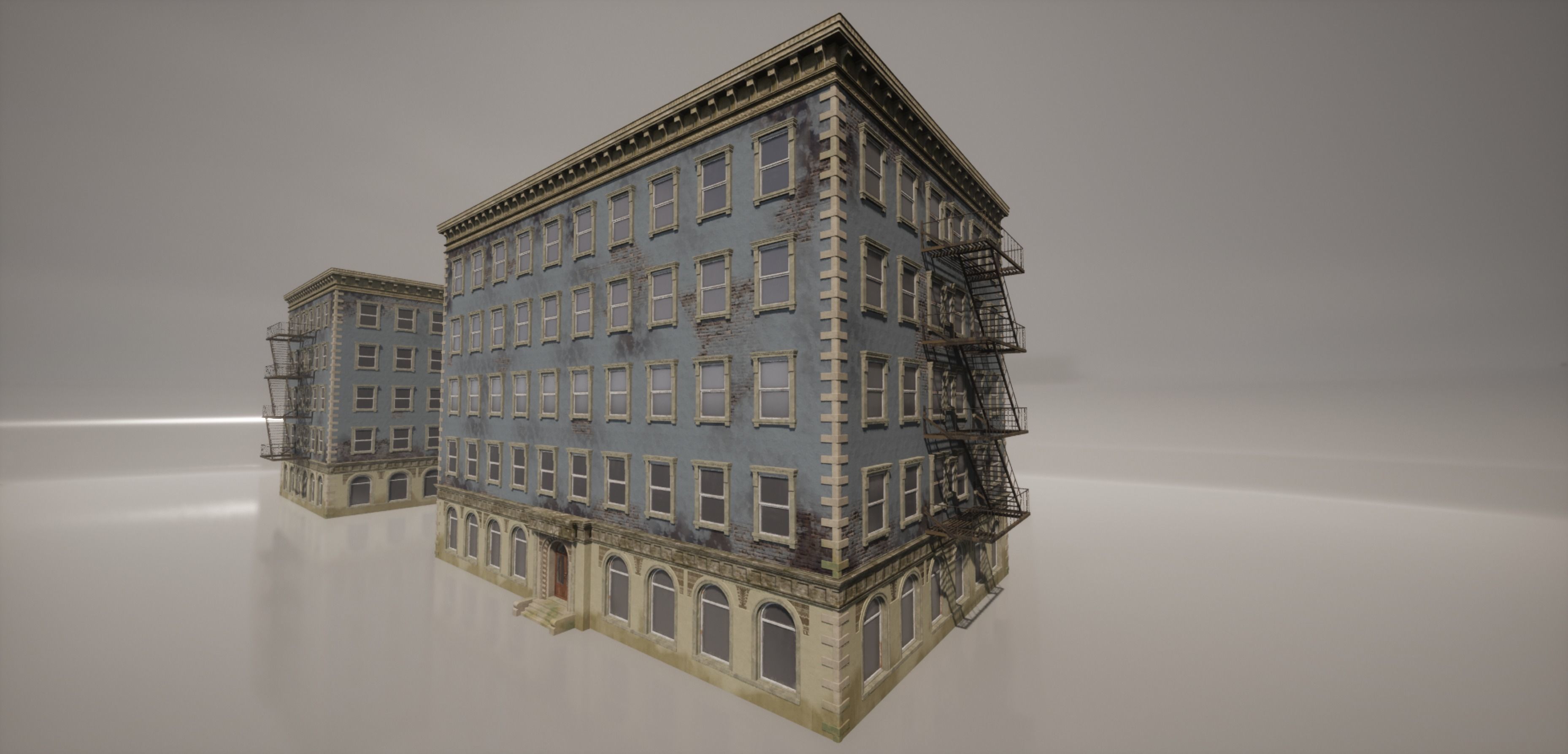 Building Modules and Blueprint Low-poly 3D model_1