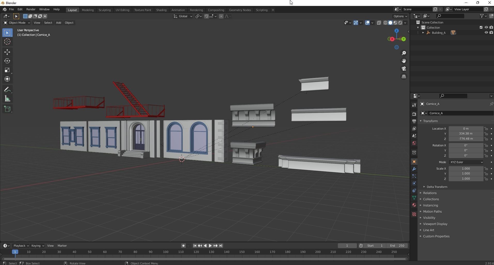 Building Modules and Blueprint Low-poly 3D model_13