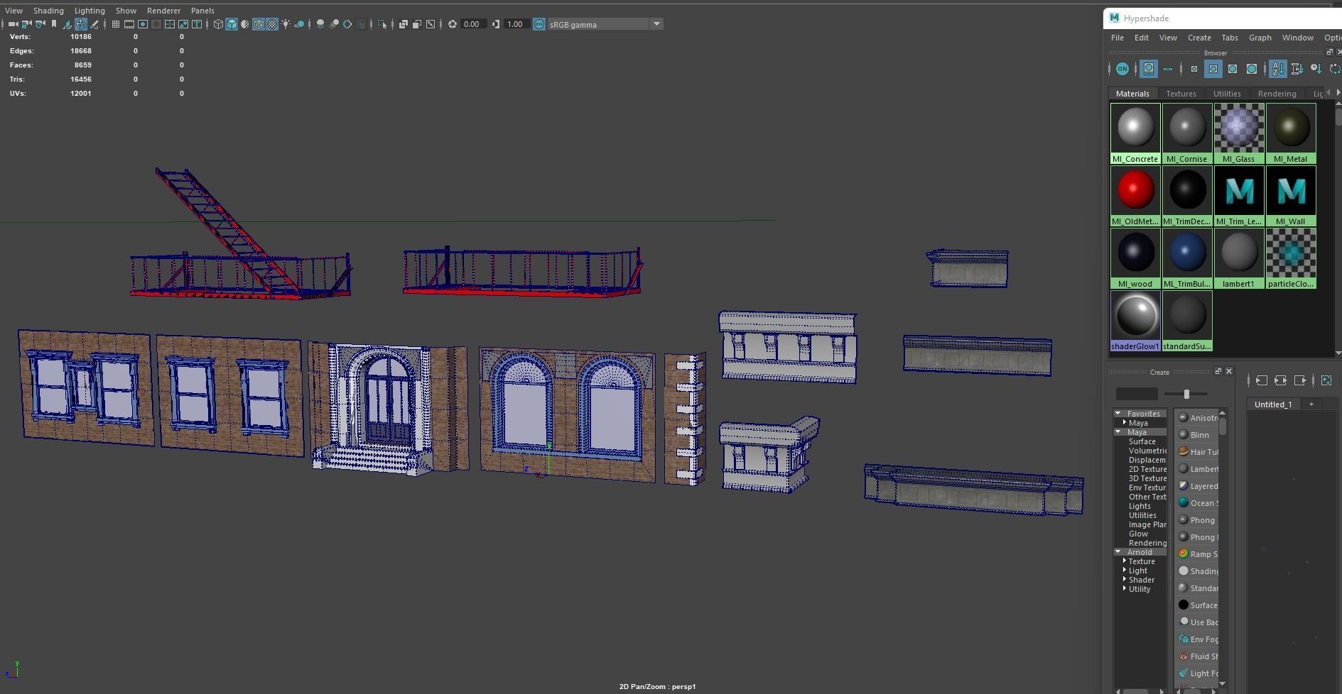 Building Modules and Blueprint Low-poly 3D model_11