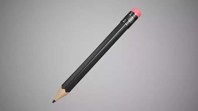Pencil Black Low-poly 3D model