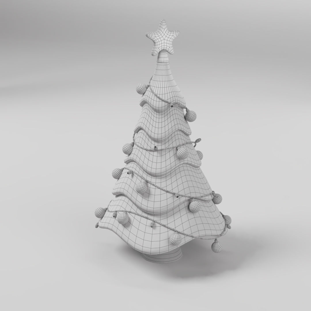 Cartoon Christmas Tree 3D model_4