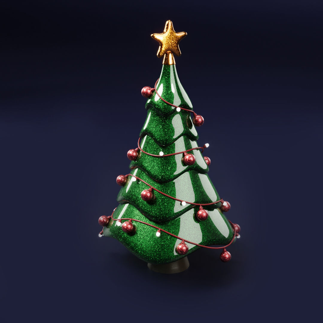 Cartoon Christmas Tree 3D model_1