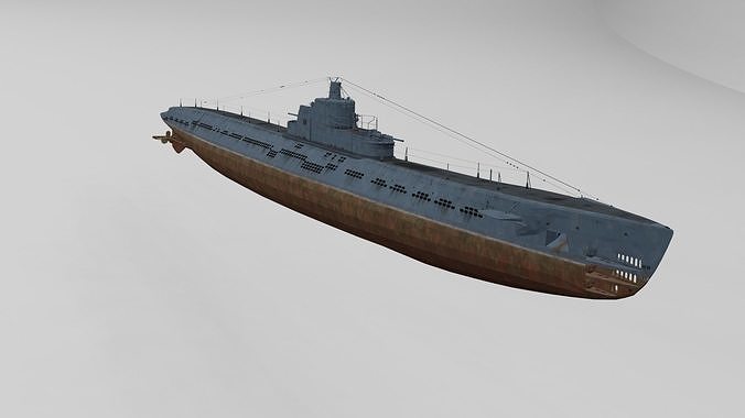 free submarine low-poly 3D model Free low-poly 3D model