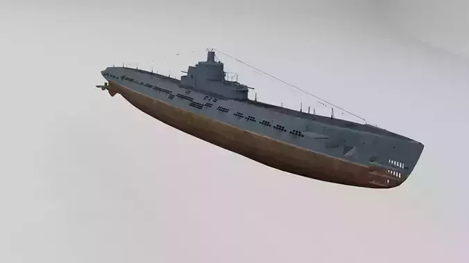free submarine low-poly 3D model