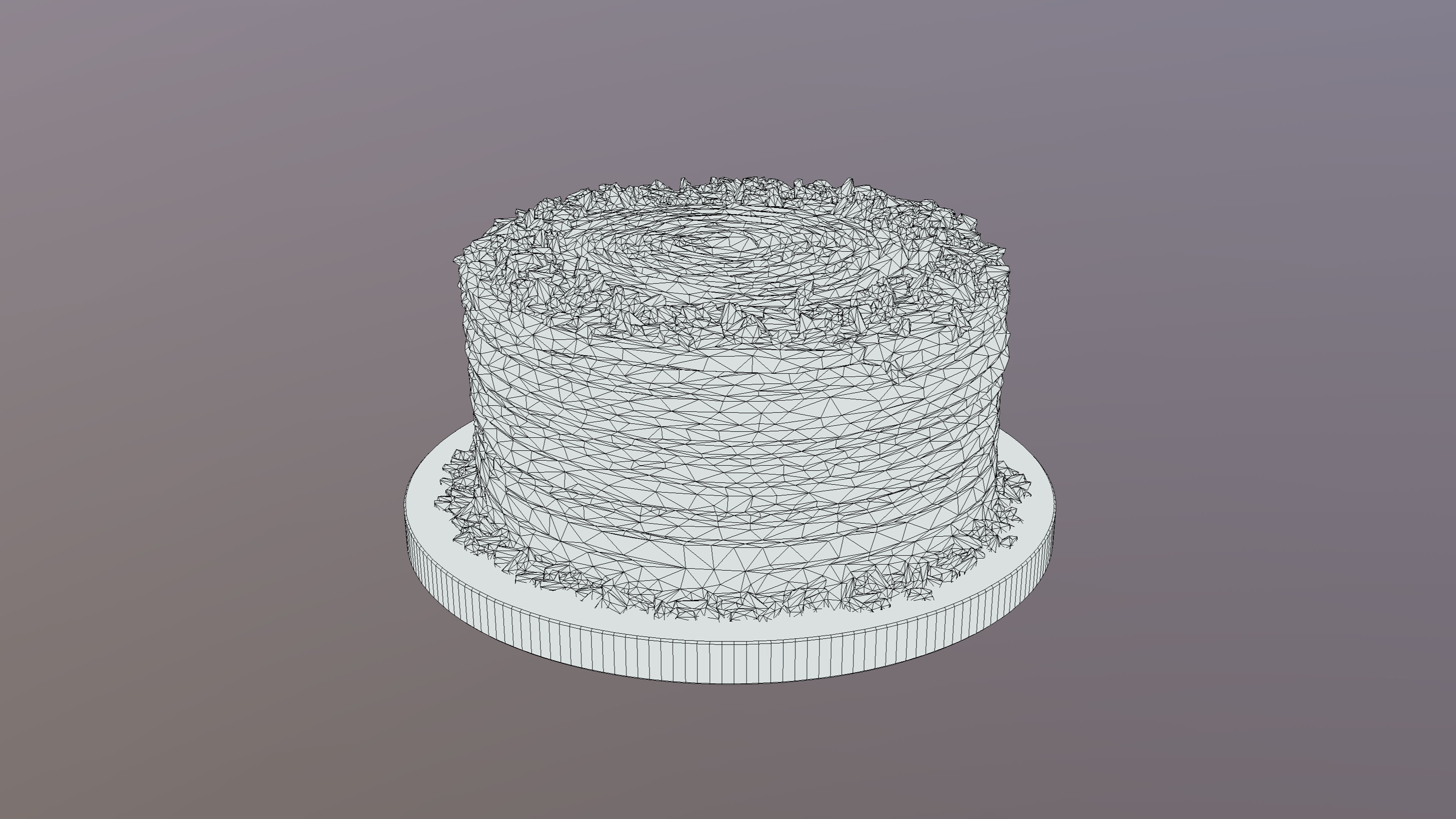 Chocolate Shaved Buttercream Cake Low-poly 3D model_6