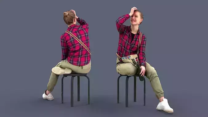 Hahaha woman on chair